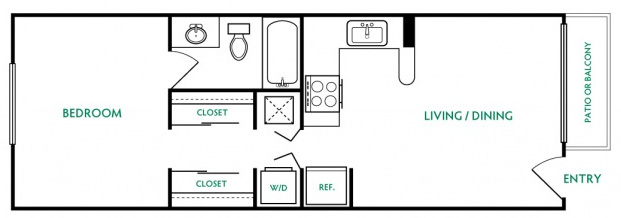 the floor plan for a two bedroom apartment at The  Landing at East Mil