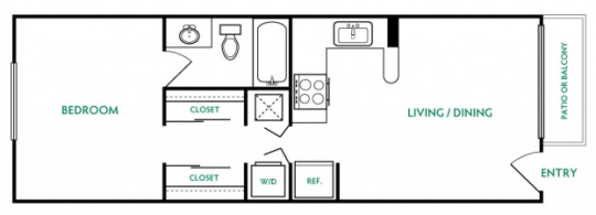 the floor plan for a two bedroom apartment at The  Landing at East Mil