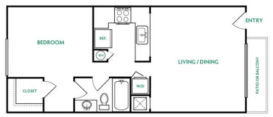 the floor plan for a two bedroom apartment at The  Landing at East Mil