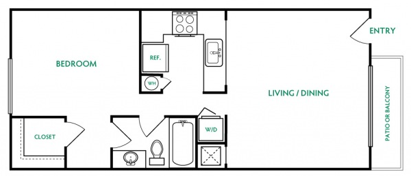 the floor plan for a two bedroom apartment at The  Landing at East Mil